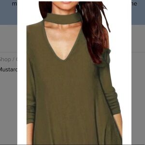 Mustard Seed olive choke collar dress